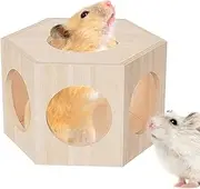 Hamster Cage Hide Out - Wooden Hamster Hide Out - Habitat Maze Cage Accessories Pet Supplies Décor for Dwarf Gerbil Lemmings Guinea Chinchilla
