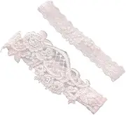 [BESTYASH] Elegant Floral Wedding Belt for Bride Bridesmaids Classic Lace Leg Band for Wedding Dress Elastic Bridal Lace Garters Comfortable Ring Floral Leg Band Ornaments for Anniversary Party White