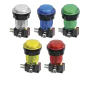 [TechBrands] Arcade Button Switch with LED Illumination - White