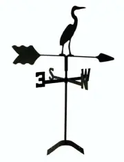 blue heron weathervane black wrought iron look roof mount made in usa TLS1055RM