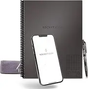 Rocketbook Matrix Smart Reusable Graph Notebook | Eco-friendly, Digitally Connected Isometric Notebook | Deep Space Gray, Letter Size (8.5" x 11") with Pen, Cloth, and App Included