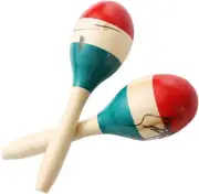 Maracas Large Colorful Wood Rumba Shakers Rattle Hand Percussion of Sand of the