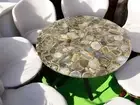 30" Round Wild Agate Stone Coffee Table Top Handmade Modern Furniture Hallway
