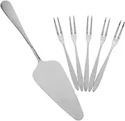 DECORNIJIA Wedding-Ready Cake Knife Fork Set Mini Stainless Steel Utensils Gold Finish