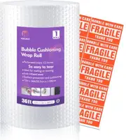 1 Roll 12" X 36' Perforated Nylon Bubble Packing Wrap for Moving Boxes Shipping