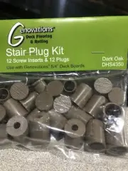 GENOVATIONS Stair Plug Kit DARK OAK 12 Screw Inserts And 12 Plugs FOR 5/4 Deck