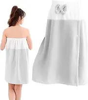 [Generic] Spa Body Wrap Robe,Women Absorbent Towel Adjustable Wrap - Snap Closure After Shower Skirt Wearable Robe Bow Tie Design for Swimming, Travel, Camping