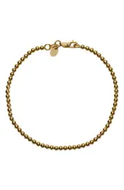 Argento Vivo Sterling Silver Men's 18 Karat Gold Plate Sphere Bracelet at Nordstrom, Size Medium