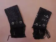 NWT Snap on Sequin Fringed Black Cuffs Child Size Dance costume item
