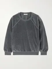 [Suzie Kondi] Suzie Kondi - Cotton-blend Velour Sweater - Gray - x small x small Gray