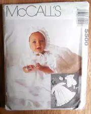 NEW McCall's Pattern 5500 Infant sz NB-Med Christening Gown*Slip*Romper*Bonnet