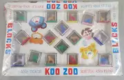 NIB KOO ZOO BLOCKS PLASTIC LUCITE ANIMAL TIGER BEAR MONKEY SET KUSAN D1