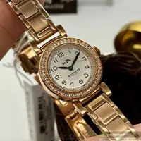 在飛比找ETMall東森購物網優惠-COACH手錶, 女錶 24mm 玫瑰金圓形精鋼錶殼 白色簡