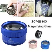 Lightweight 30x40 Magnifying Glass Single Color Optical Lens Portable Magnifier Loupe For Jewelry Coin Stamps Watch