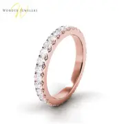2.3ctw Cushion Diamond French Pave Set Eternity Band 14K Rose Gold (G-H/VS2)