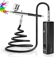 YF youfu Cordless Airbrush Kit with Compressor, 32PSI Handheld Mini Air Brush Gun Set, Portable High Pressure Air Brushes for Painting, Tattoo, Nail Art, Mode, Makeup, Cake, Barber