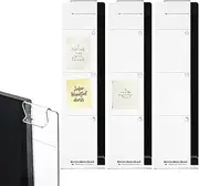 uxcell Monitor Memo Board, Transparent, Black Left with Phone Holder Self-Adhesive Sticky Note Holder Side Note Attachment Computer Accessories for Home Office Computer, 3 Pcs