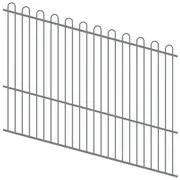 ProtectorAl 1201-2400W x 1800H Palladium Silver Loop Top Pool Fence Panel Raked Up to 15º