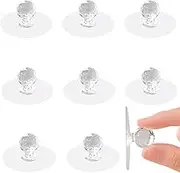8 Pcs Cabinet Drawer Knobs, Clear Diamond Crystal Shape Pulls Handles, Self Adhesive Drill Free Push Pull Helper, for Kitchen Cupboard, Bathroom Dresser, Furniture Door Window