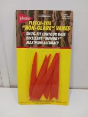 Vintage Bohning Fletch-Tite Non Glare Orange 5 Inch Arrow Vanes Brand New Sealed