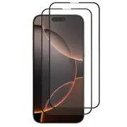 2 Pack MEZON iPhone 16 Pro (6.3") Full Cover Tempered Glass Screen Protectors