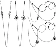 [DS. DISTINCTIVE STYLE] Gothic Glasses Chain with Bat/Spider Pendants - Metallic Chain for Glasses Around Neck for Women & Men - Halloween Accessories, 2 Pack