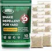 Rictex Snake Repellent for Yard Powerful: Keep Snake Away Repellent for Outdoors - Natural Safe for Children and Pets - Snake Be Gone for Lawn Garden Camping Fishing Home 10 Pouches