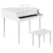 Costzon Classical Kids Piano, 30 Keys Wood Toy Grand Piano with Music Stand and