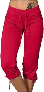 [Generic] Slim Fit Women Comfy Drawstring Elastic Waist Sweatpants Pants Loose Yoga Cropped Joggers Summer Pants for Women Casual Wide Leg