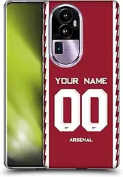 Head Case Designs Officially Licensed Custom Customised Personalised Arsenal FC Home 2022/23 Kit Soft Gel Case Compatible with Oppo Reno10 Pro+