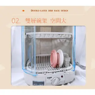 【優佳麗】6人份 溫風循環直立式烘碗機 HY-168 台灣製造 MIT 2小時定時 桌上型烘碗機