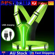LED Security Vest Adjustable Reflective Glowing Reflector Straps for Kids Adults