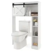 Costway Freestanding Bathroom Cabinet Storage Shelf Toilet Storage Rack Space Saver White