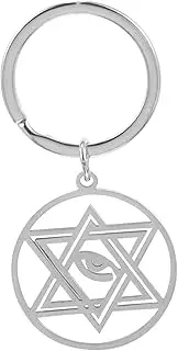 [WOFASHPURET] Stainless Steel Devil's Eye Keychain Purse Charm Decorative Keyring Car Key Accessory