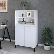 Highboard White 60x36x110 cm Engineered Wood,Buffets & Sideboards 29.82KG-821228
