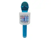 Bluetooth Wireless Karaoke Microphone Rechargeable Built-In Speaker V8 Blue