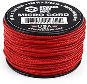 Atwood Rope MFG Micro Utility Cord 1.18mm X 125ft Reusable Spool | Tactical Nylon/Polyester Fishing Gear, Jewelry Making, Camping Accessories (Red)
