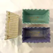 Anthropologie L’Hiver Christmas Stoneware Gold Embellished Mini Bread Loaf Pans