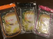 3 Pk Waterproof Case / Pouch With Strap For Smart Phone / iPhone Samsung (Clear)