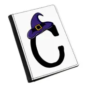 Letter C Witches Wizard Hat Passport Holder Cover Case Witch Halloween Alphabet