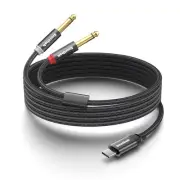 USB C to Dual 6.35mm 1/4 inch Stereo Splitter Y Cable, USB Type C to Dual 6.3...