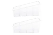 2pcs D.Line 4 Compartment Organiser Caddy Clear Storage Home 26.5x13x13cm