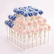 Goabroa Cake Pop Display Stand, 56 Holes Clear Acrylic 3 Tier Square Cupcake Dessert Holder Weddings Baby Showers Birthday Parties Anniversaries Halloween Candy Decorative (56 Hole)