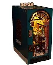 Book Nook Kit - Book Nook Miniature House with LED Light | 3 d Wooden Booknook Adult Kits | Bookshelf Insert Decor | dollhousee Bookshelf Decor | Wooden Puzzle Bookend Craft Model Kits for Adults