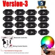 16 Pods RGB Led Rock Lights Kit Color Changing Wireless Bluetooth Control Trucks