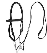 Horse holder and lead rope, horse holder with buckle, chin and neck halter for horses with 3 adjustable buckles, bridle strap with neck latch to reduce friction for equestrian enthusiasts