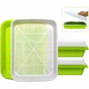 2-Pack Seed Sprouter Trays w/Lids ?C BPA-Free Soil-Free Wheatgrass Bean Sprout