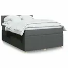 Box Spring Bed with Mattress Light Grey Double Fabric vidaXL