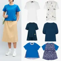 在飛比找momo購物網優惠-【agnes b.】sport b. 女裝拼接印花短袖上衣(