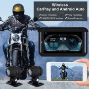 5" Motorcycle Wireless CarPlay Android Auto Touchscreen & Recorder & TPMS Sensor